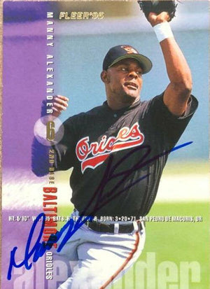 Manny Alexander Signed 1995 Fleer Baseball Card - Baltimore Orioles - PastPros