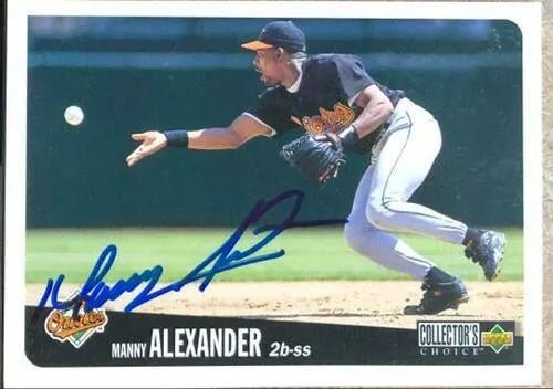 Manny Alexander Signed 1996 Collector's Choice Baseball Card - Baltimore Orioles