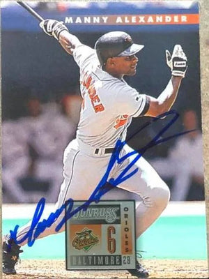 Manny Alexander Signed 1996 Donruss Baseball Card - Baltimore Orioles
