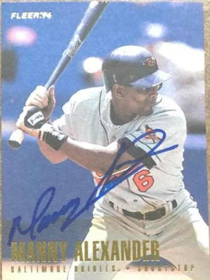 Manny Alexander Signed 1996 Fleer Baseball Card - Baltimore Orioles