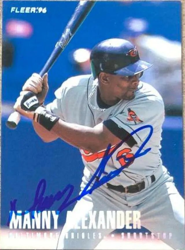 Manny Alexander Signed 1996 Fleer Tiffany Baseball Card - Baltimore Orioles