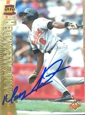 Manny Alexander Signed 1997 Pacific Crown Baseball Card - Baltimore Orioles