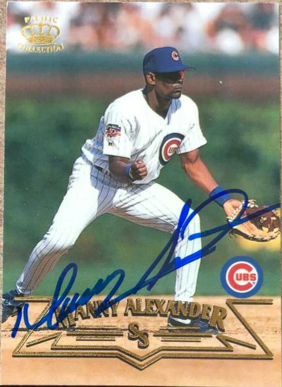 Manny Alexander Signed 1998 Pacific Baseball Card - Chicago Cubs