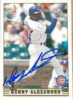 Manny Alexander Signed 1999 Pacific Crown Baseball Card - Chicago Cubs