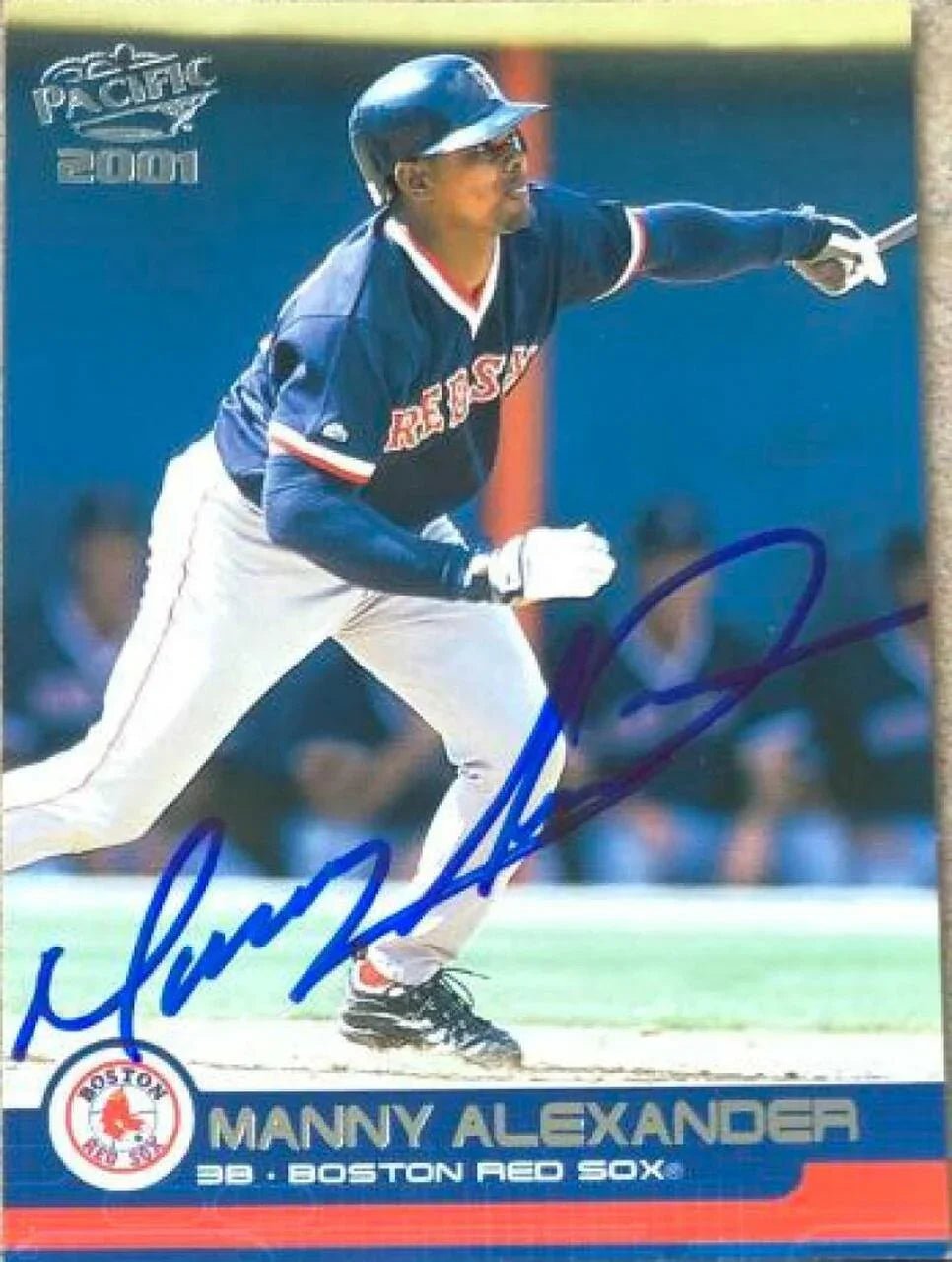 Manny Alexander Signed 2001 Pacific Baseball Card - Boston Red Sox