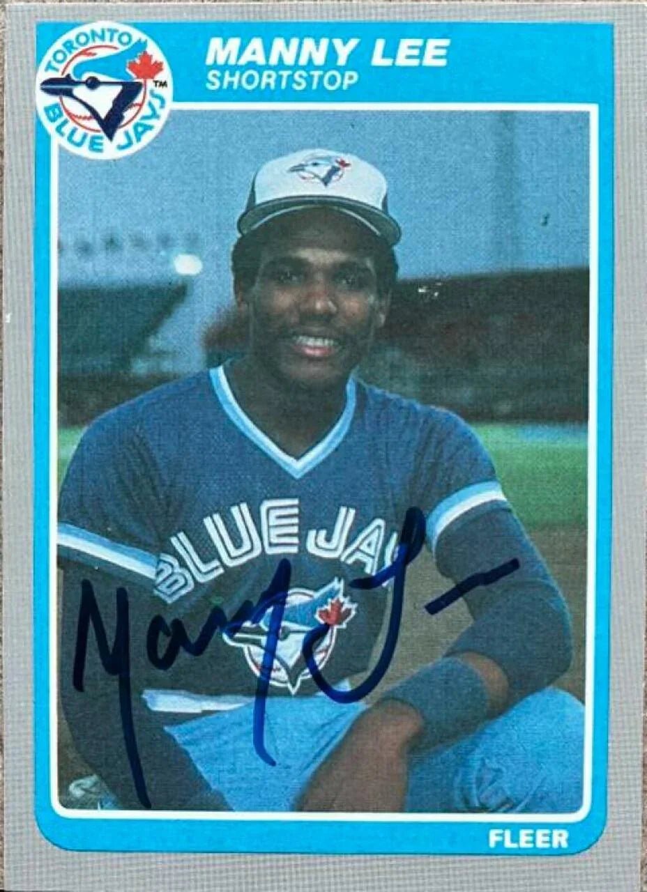 Manny Lee Signed 1985 Fleer Update Baseball Card - Toronto Blue Jays