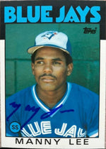 Manny Lee Signed 1986 Topps Tiffany Baseball Card - Toronto Blue Jays