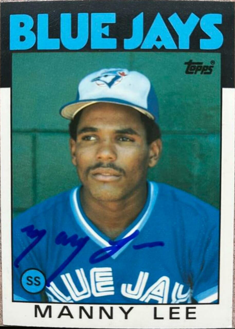 Manny Lee Signed 1986 Topps Tiffany Baseball Card - Toronto Blue Jays - PastPros