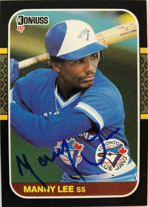 Manny Lee Signed 1987 Donruss Baseball Card - Toronto Blue Jays