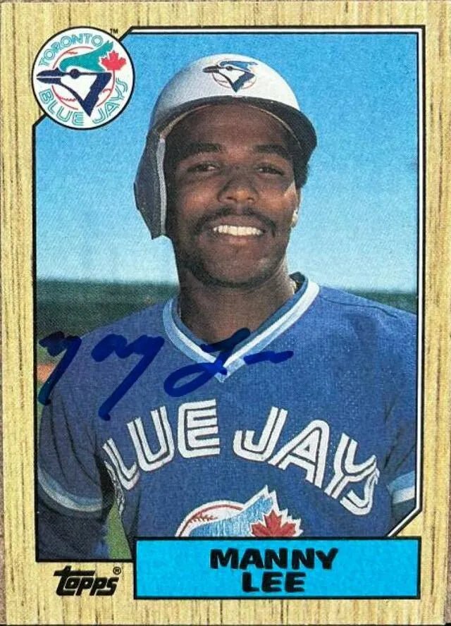 Manny Lee Signed 1987 Topps Baseball Card - Toronto Blue Jays