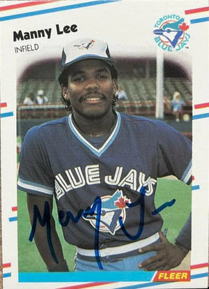 Manny Lee Signed 1988 Fleer Baseball Card - Toronto Blue Jays
