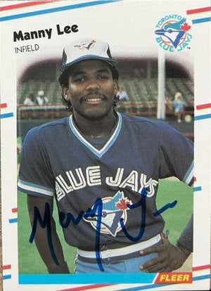 Manny Lee Signed 1988 Fleer Baseball Card - Toronto Blue Jays - PastPros