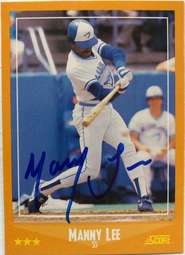 Manny Lee Signed 1988 Score Baseball Card - Toronto Blue Jays