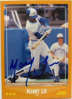 Manny Lee Signed 1988 Score Baseball Card - Toronto Blue Jays