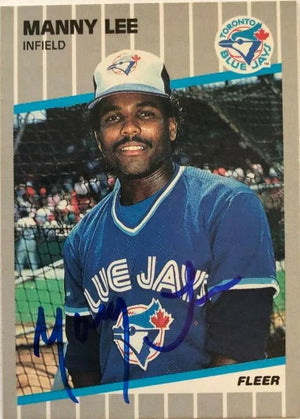 Manny Lee Signed 1989 Fleer Baseball Card - Toronto Blue Jays