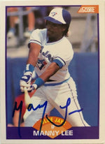 Manny Lee Signed 1989 Score Baseball Card - Toronto Blue Jays