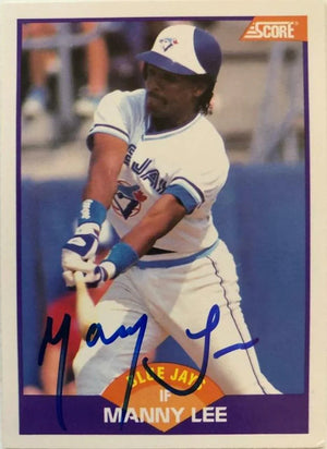 Manny Lee Signed 1989 Score Baseball Card - Toronto Blue Jays
