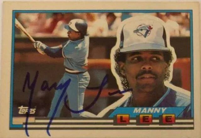 Manny Lee Signed 1989 Topps Big Baseball Card - Toronto Blue Jays