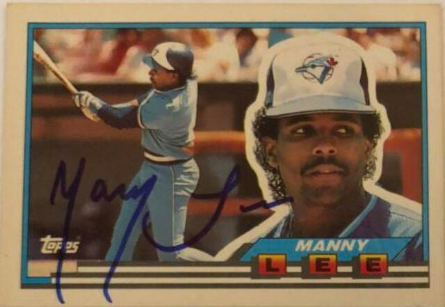 Manny Lee Signed 1989 Topps Big Baseball Card - Toronto Blue Jays - PastPros
