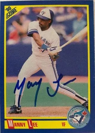 Manny Lee Signed 1990 Score Baseball Card - Toronto Blue Jays
