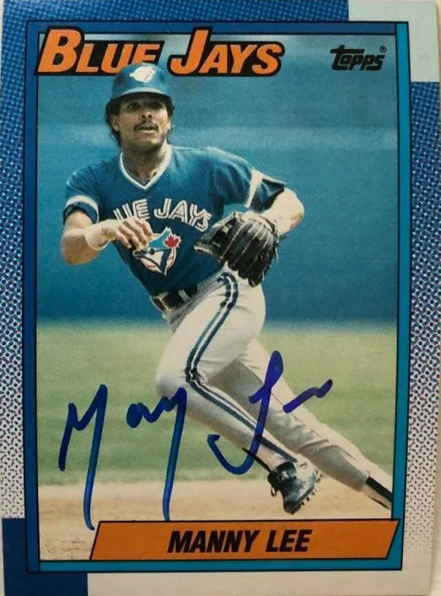 Manny Lee Signed 1990 Topps Baseball Card - Toronto Blue Jays