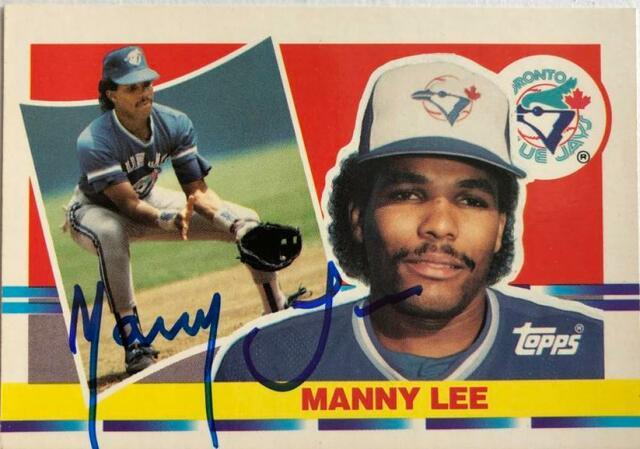 Manny Lee Signed 1990 Topps Big Baseball Card - Toronto Blue Jays - PastPros