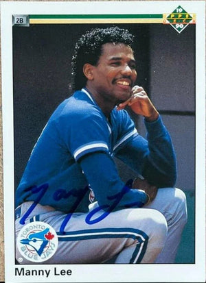 Manny Lee Signed 1990 Upper Deck Baseball Card - Toronto Blue Jays