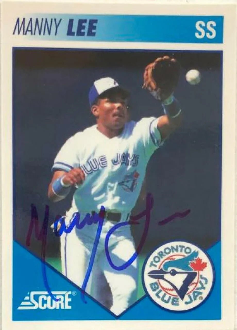 Manny Lee Signed 1991 Blue Jays Score Baseball Card - Toronto Blue Jays