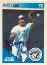 Manny Lee Signed 1991 Blue Jays Score Baseball Card - Toronto Blue Jays