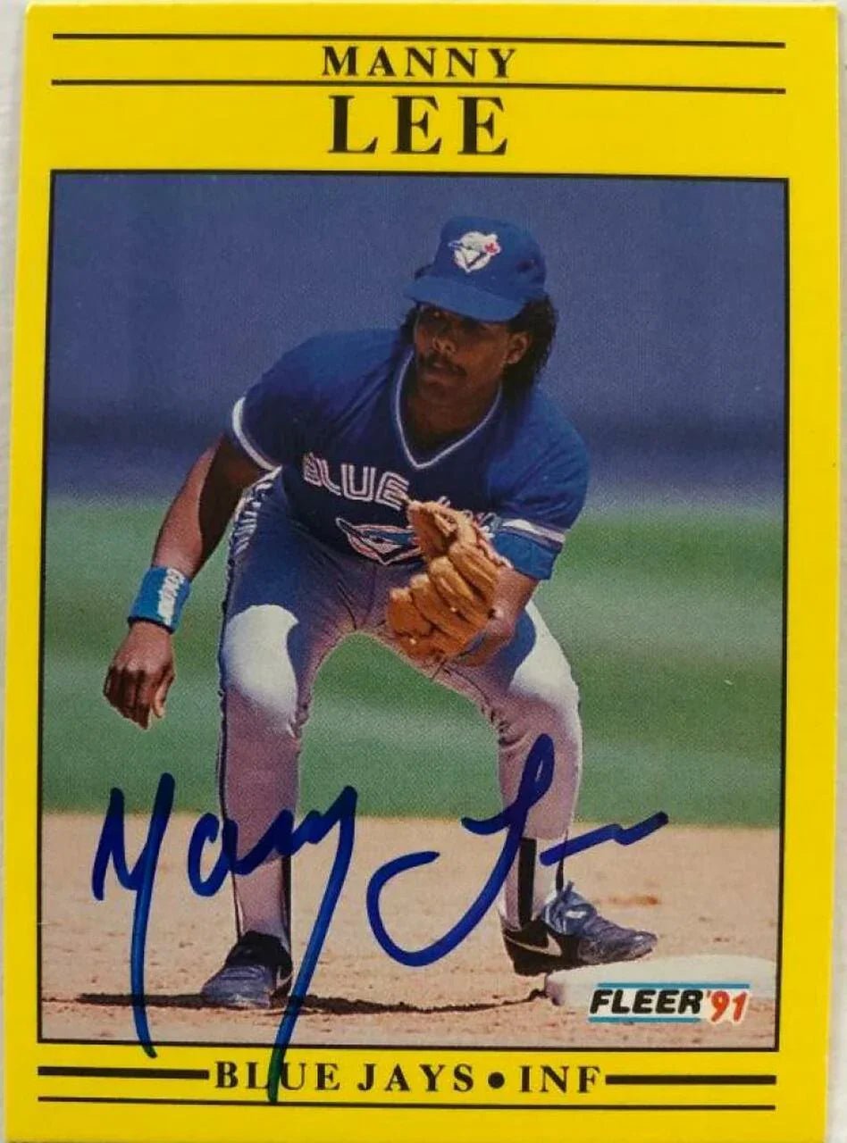 Manny Lee Signed 1991 Fleer Baseball Card - Toronto Blue Jays
