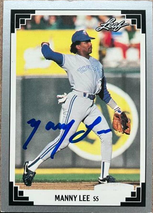 Manny Lee Signed 1991 Leaf Baseball Card - Toronto Blue Jays - PastPros