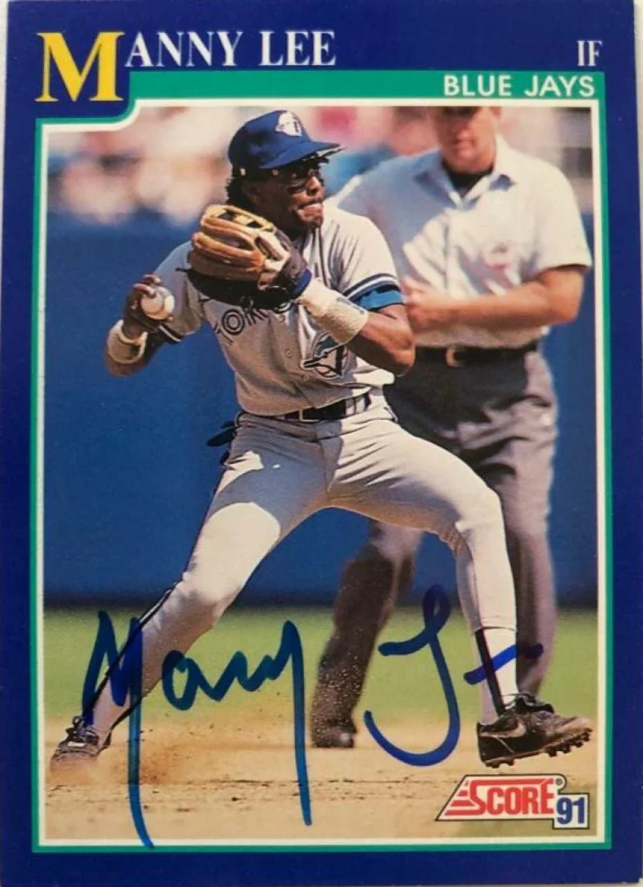 Manny Lee Signed 1991 Score Baseball Card - Toronto Blue Jays