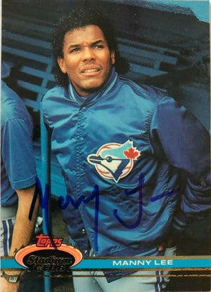 Manny Lee Signed 1991 Stadium Club Baseball Card - Toronto Blue Jays