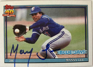 Manny Lee Signed 1991 Topps Baseball Card - Toronto Blue Jays