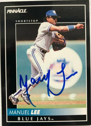 Manny Lee Signed 1992 Pinnacle Baseball Card - Toronto Blue Jays