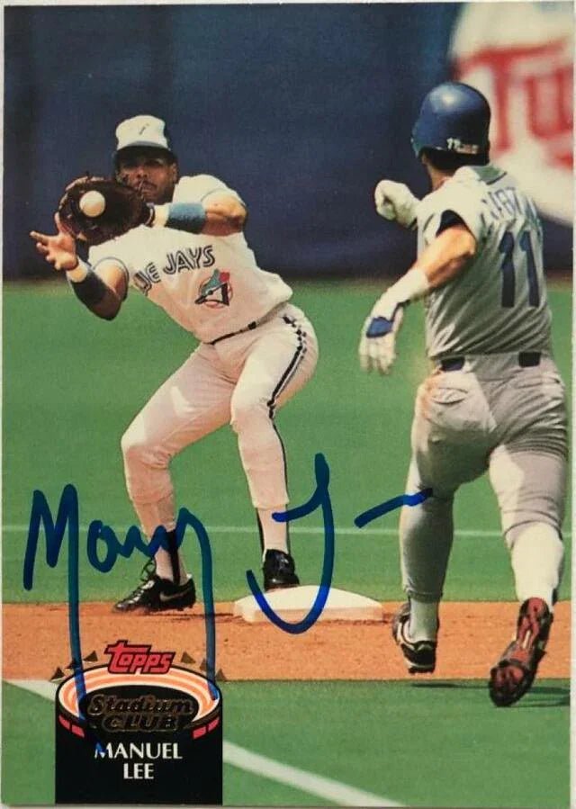 Manny Lee Signed 1992 Stadium Club Baseball Card - Toronto Blue Jays