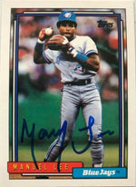 Manny Lee Signed 1992 Topps Baseball Card - Toronto Blue Jays