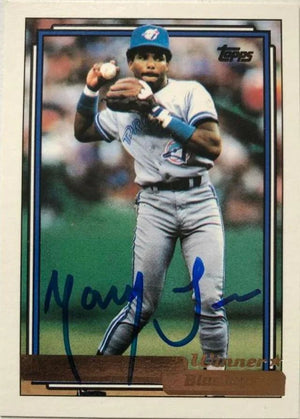 Manny Lee Signed 1992 Topps Gold Winner Baseball Card - Toronto Blue Jays