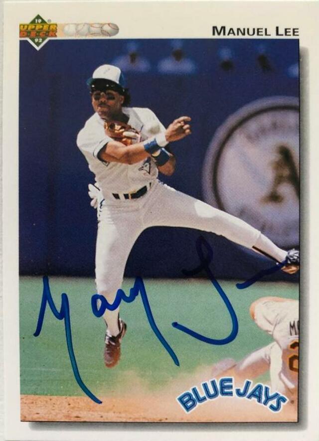 Manny Lee Signed 1992 Upper Deck Baseball Card - Toronto Blue Jays - PastPros