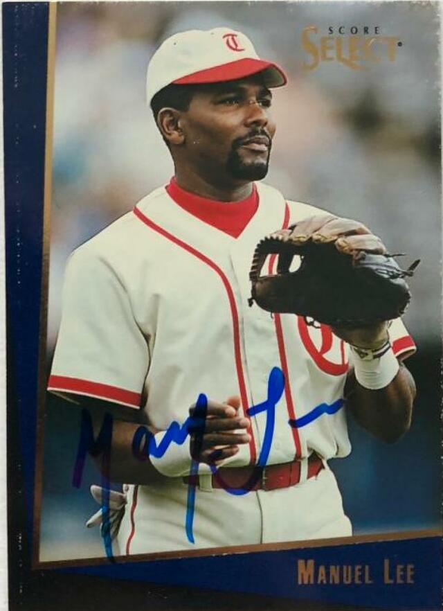 Manny Lee Signed 1993 Score Select Rookie/Traded Baseball Card - Texas Rangers - PastPros