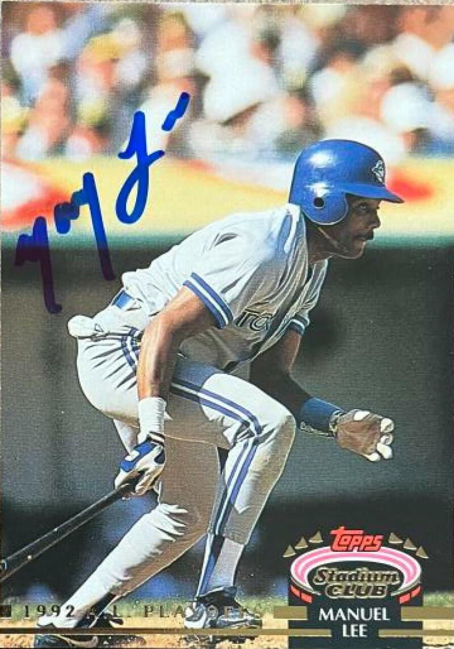Manny Lee Signed 1993 Stadium Club ALCS Baseball Card - Toronto Blue Jays - PastPros