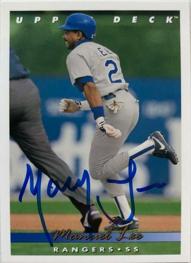 Manny Lee Signed 1993 Upper Deck Baseball Card - Texas Rangers - PastPros