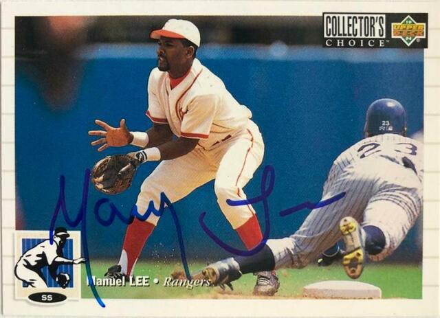 Manny Lee Signed 1994 Collector's Choice Baseball Card - Texas Rangers - PastPros