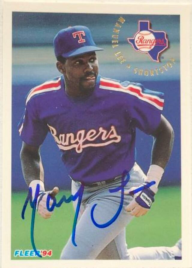Manny Lee Signed 1994 Fleer Baseball Card - Texas Rangers - PastPros