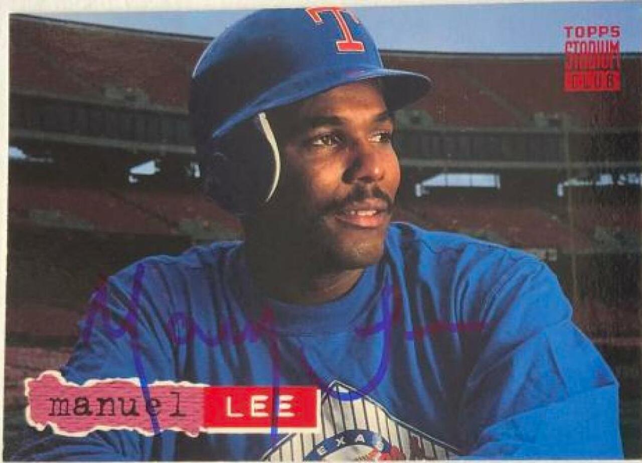 Manny Lee Signed 1994 Stadium Club Baseball Card - Texas Rangers - PastPros