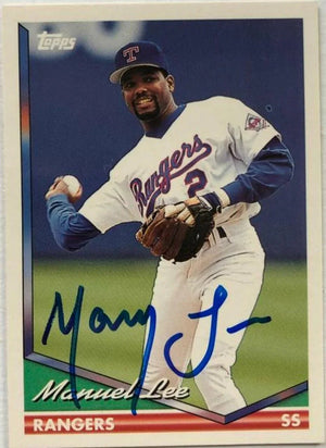 Manny Lee Signed 1994 Topps Baseball Card - Texas Rangers