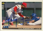 Manny Lee Signed 1995 Collector's Choice Baseball Card - Texas Rangers