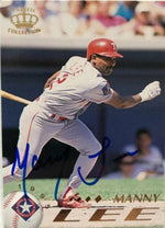 Manny Lee Signed 1995 Pacific Baseball Card - Texas Rangers