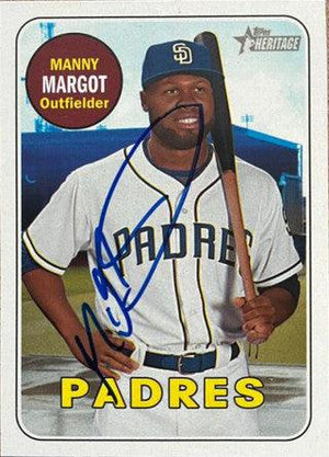 Manny Margot Signed 2018 Topps Heritage Baseball Card - San Diego Padres - PastPros