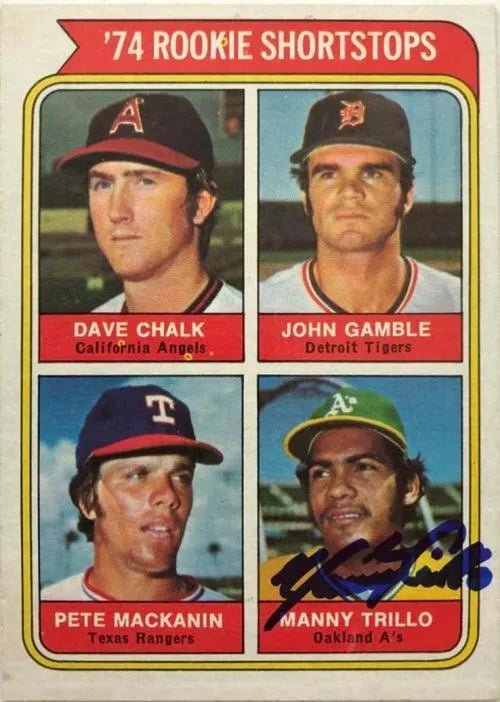 Manny Trillo Signed 1974 Topps Baseball Card - Oakland A's